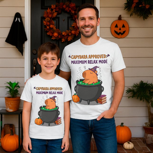 Camiseta Gracioso Capibara de Halloween "Modo máximo de rel (Subido por el creador)