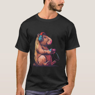 Camiseta Gracioso capibara Jugando Videojuegos, Gamin Capyb