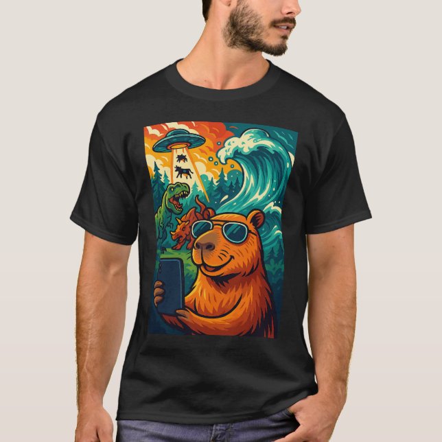Camiseta Gracioso capibara Meme Selfie Personalizado (Anverso)