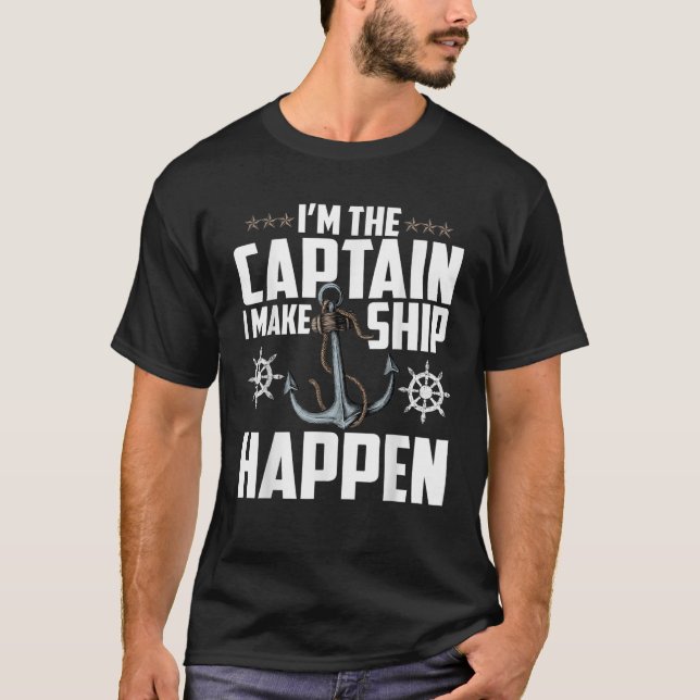 Camiseta Gracioso CAPITÁN DE BARCO Soy el capitán. Hago HAP (Anverso)