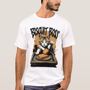 Camiseta Gracioso Cat Bakery Biscuit Boss