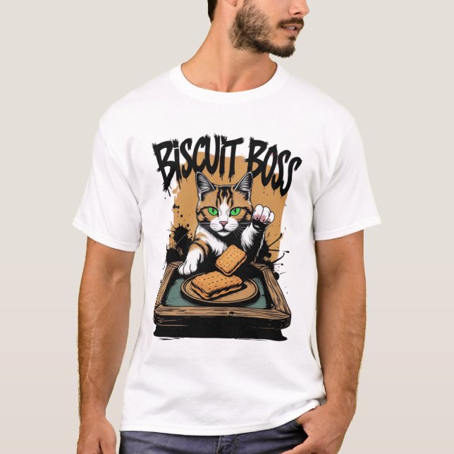 Camiseta Gracioso Cat Bakery Biscuit Boss (Anverso)