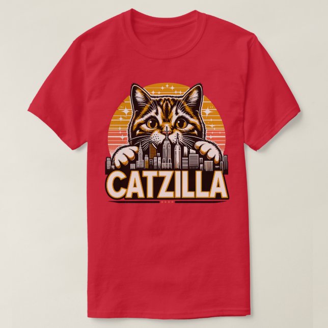 Camiseta Gracioso Cat Catzilla (Diseño del anverso)