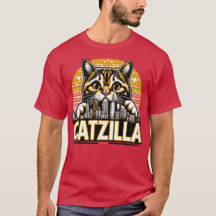 Camiseta Gracioso Cat Catzilla