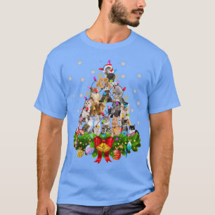 Camiseta Gracioso Cat Christmas Tree Xmas Regalos
