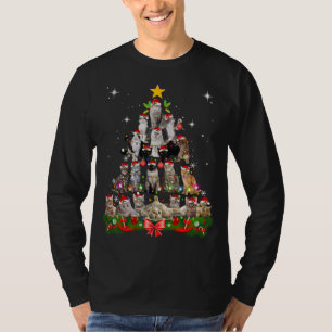 Camiseta Gracioso Cat Christmas Tree Xmas Regalos