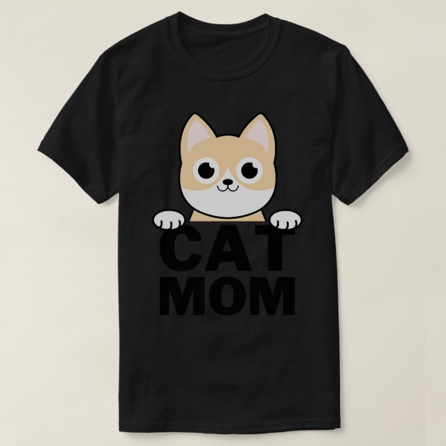 Camiseta Gracioso Cat Mom (Diseño del anverso)