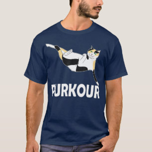 Camiseta Gracioso Cat Parkour Purkour Hombres Mujeres Niño