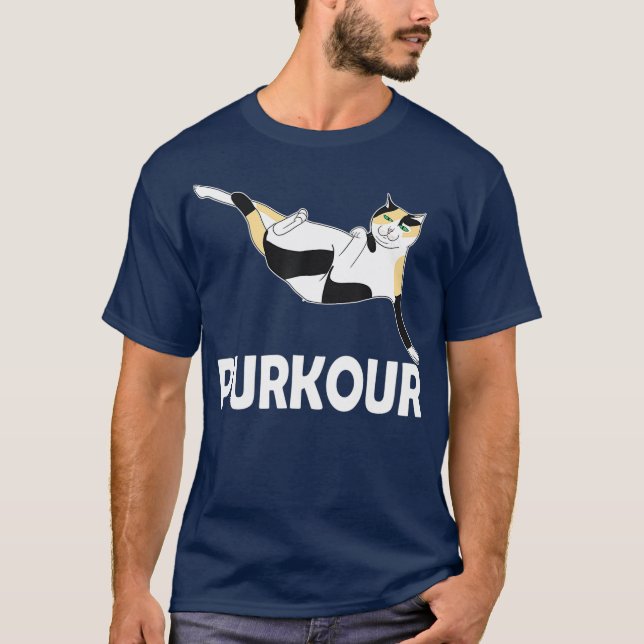 Camiseta Gracioso Cat Parkour Purkour Hombres Mujeres Niños (Anverso)