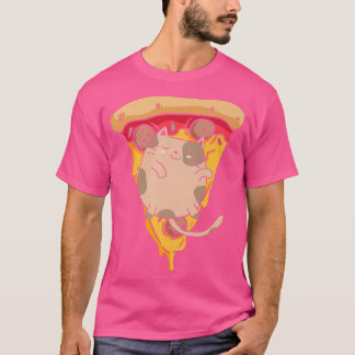 Camiseta Gracioso Cat Pizza 
