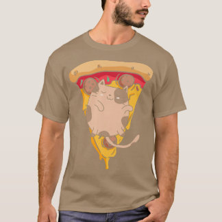Camiseta Gracioso Cat Pizza Premium 