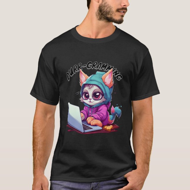Camiseta Gracioso Cat Pun Tech Savvy Kitten Programación Pu (Anverso)