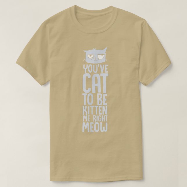 Camiseta Gracioso Cat Pun Tienes Que Estar Gatito, Correcto (Diseño del anverso)