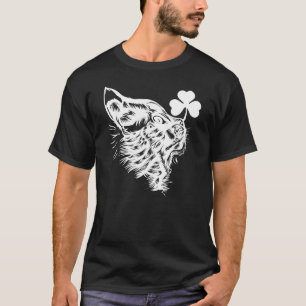 Camiseta Gracioso Cat St Patricks Day Shamrock