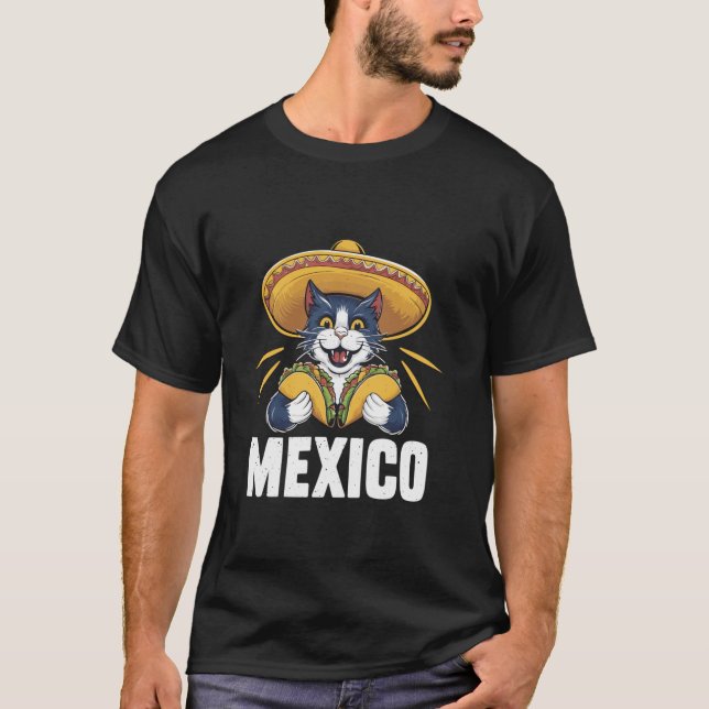 Camiseta Gracioso Cat Taco Lover Mariachi Music Mexico (Anverso)