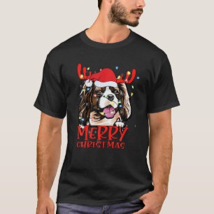 Camiseta Gracioso Cavalier Perro Feliz Navidad Fiesta Mamáe