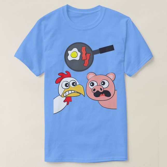 Camiseta Gracioso cerdo de pollo de huevo de huevo de bata  (Diseño del anverso)