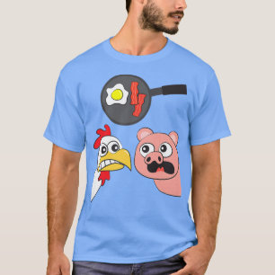 Camiseta Gracioso cerdo de pollo de huevo de huevo de bata 