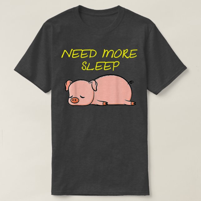 Camiseta Gracioso Cerdo Dormido Pajama (Diseño del anverso)