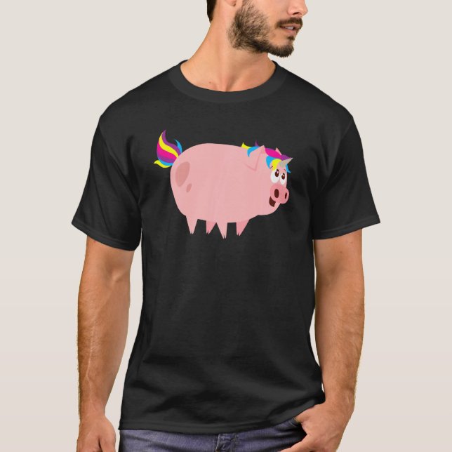 Camiseta Gracioso Cerdo Unicornio Cute Piggycorn Para Jóven (Anverso)