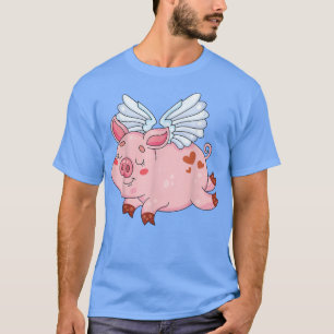 Camiseta Gracioso Cerdo Volador Con Alas Granjeros De Cerdo