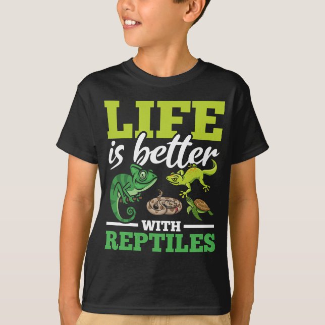 Camiseta Gracioso Chameleon Snake Gecko Turtle Reptile Love (Anverso)