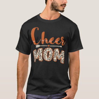Camiseta Gracioso Cheerled Mom Leopard Print Cheetah