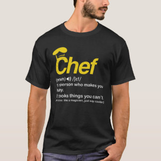 Camiseta Gracioso Chef Definition Tee Cook Cocinar Regalos