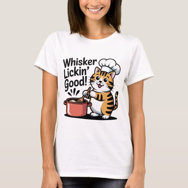 Camiseta Gracioso Chef Gato Tee Cocina Humor Gráfica Camise (Anverso)