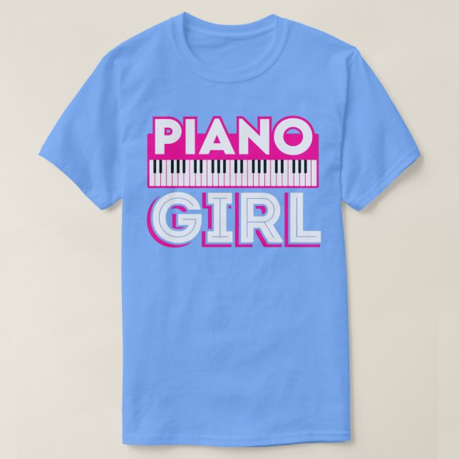 Camiseta Gracioso Chica de piano músico pianista (Diseño del anverso)
