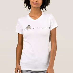 Camiseta Gracioso Chickadee Cute pequeñas pistas de pájaro 