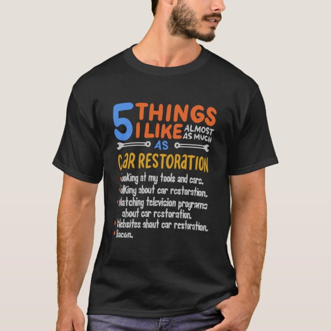 Camiseta Gracioso Chico Regalo 5 Cosas Que Me Gustan Tanto  (Anverso)