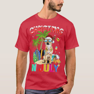Camiseta Gracioso Chihuahua en Santa Hat Navidades de lente