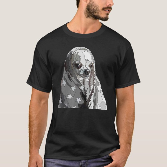 Camiseta Gracioso Chihuahua En Una Manta De Chiwawa Mamá Pa (Anverso)