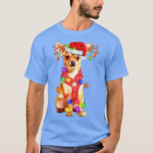 Camiseta Gracioso Chihuahua Santa Hat Xmas alumbrado Gigant