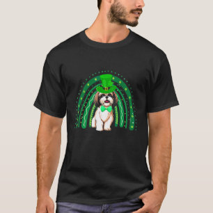 Camiseta Gracioso chií zu perro verde arcoiris feliz St Pat