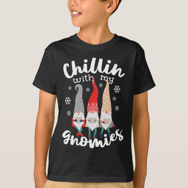 Camiseta Gracioso Chillin Con Mis Gnomies Navidades Gnomes (Anverso)