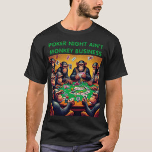 Camiseta Gracioso chimpancé "Noche de Póker"