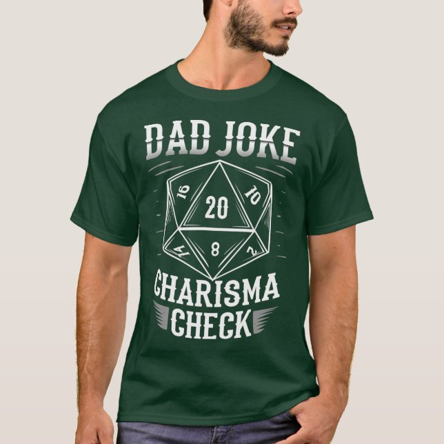 Camiseta Gracioso Chiste Papá Charisma Check D20 RPG Dungeo (Anverso)
