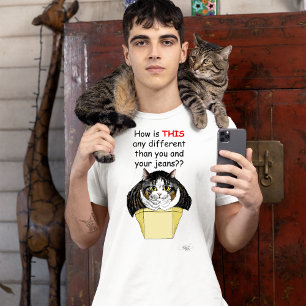 Camiseta Gracioso Chubby Tabby Cat Box