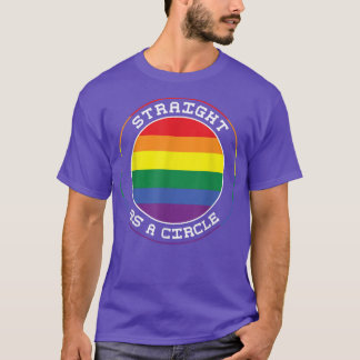 Camiseta Gracioso Círculo Directo Orgullo Gay LGBTQ Orgullo