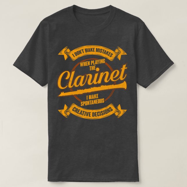 Camiseta Gracioso Clarinet Player Clarinetist Gift (Diseño del anverso)