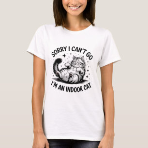 Camiseta Gracioso cliente de citas de gato en interiores Lo