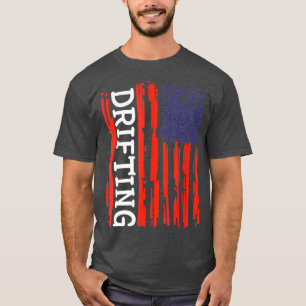 Camiseta Gracioso coche de deriva de bandera estadounidense