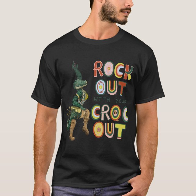Camiseta Gracioso cocodrilo salta a rodar con tu croata (Anverso)
