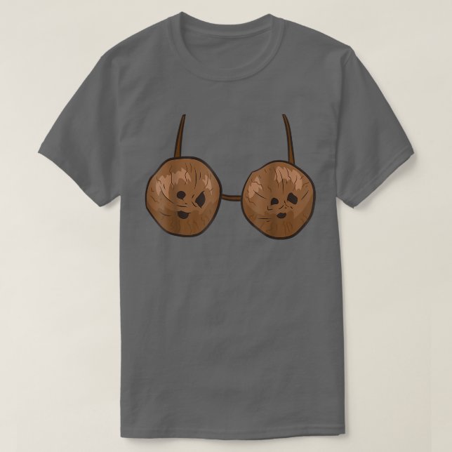 Camiseta Gracioso Coconut Summer Coconuts Bra Funny Hallowe (Diseño del anverso)
