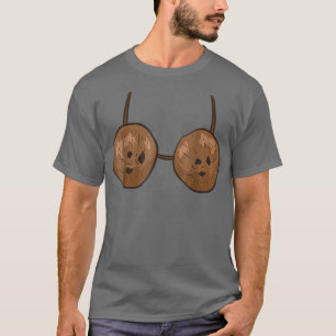 Camiseta Gracioso Coconut Summer Coconuts Bra Funny Hallowe