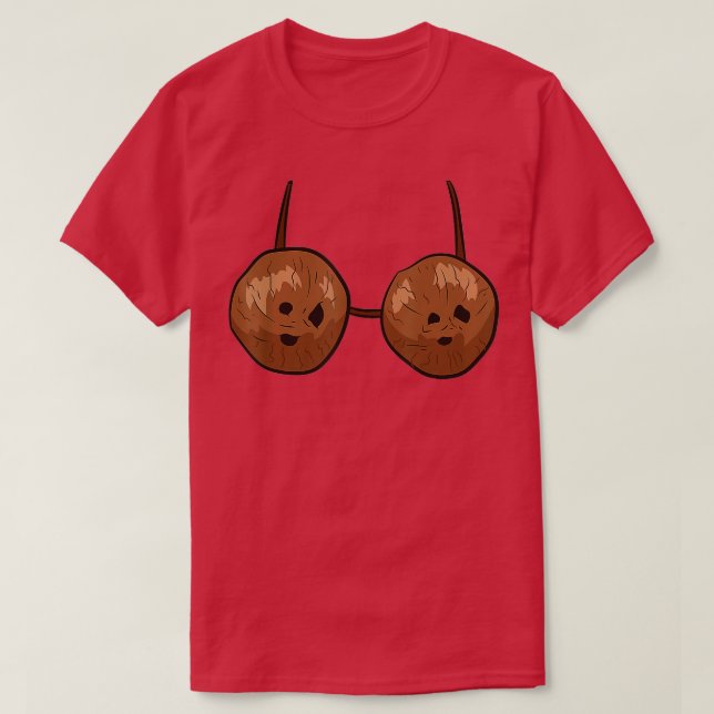 Camiseta Gracioso Coconut Summer Coconuts Bra Funny Hallowe (Diseño del anverso)