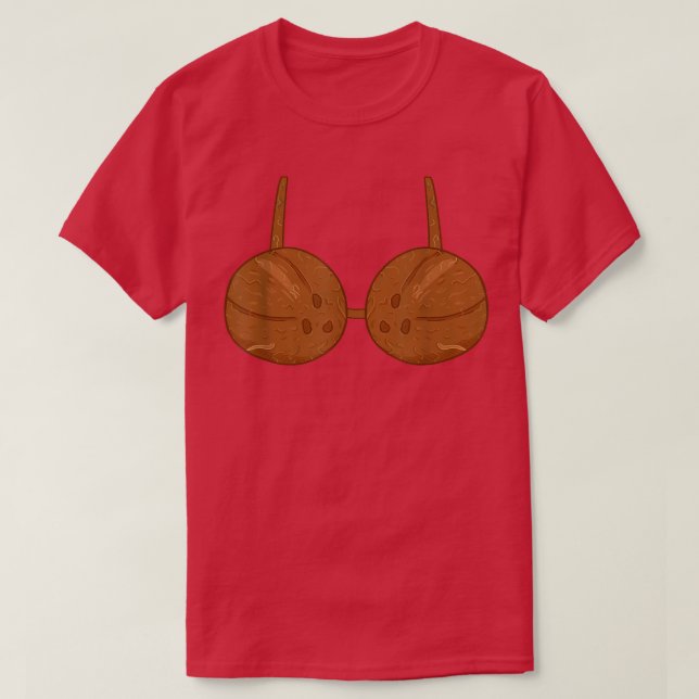 Camiseta Gracioso Coconut Summer Coconuts Bra Funny Hallowe (Diseño del anverso)