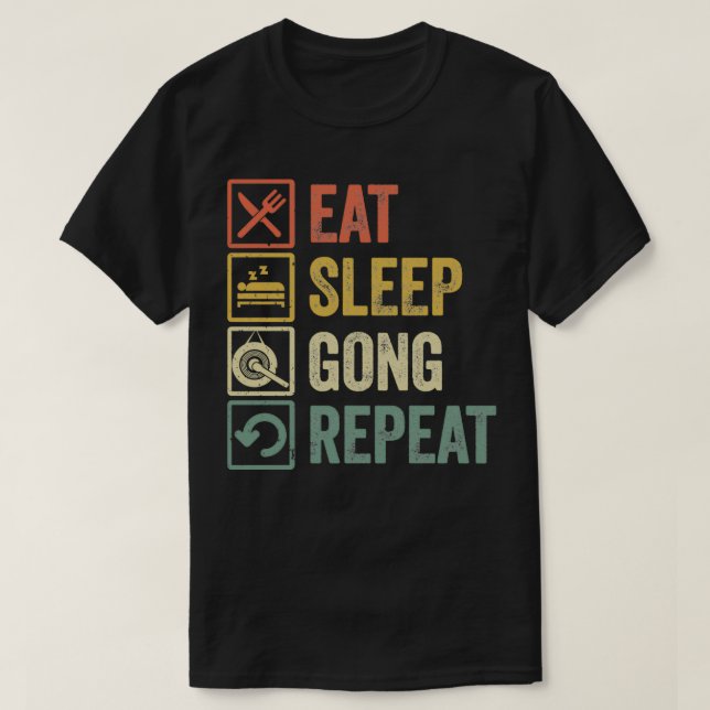 Camiseta Gracioso come el sueño gong repetir regalo retro v (Diseño del anverso)